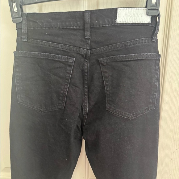 RE/DONE Jeans Womens Originals High Rise Loose Washed Black Rips Button Fly 27 - Picture 10 of 16